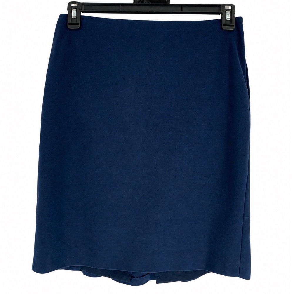 ANN TAYLOR 8P Navy Pencil Skirt Classic Work Office